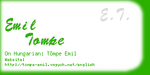emil tompe business card