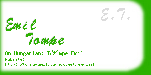 emil tompe business card